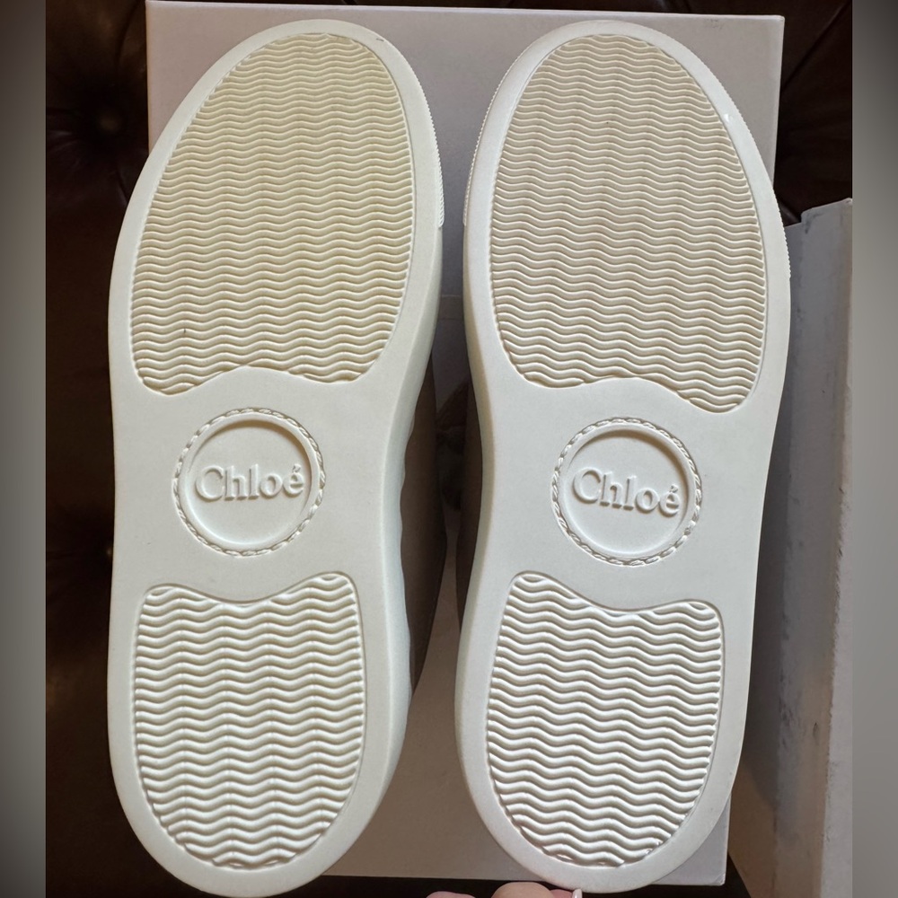 Chloe Lauren Tan Leather Sneakers - Picture 4 of 4